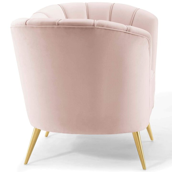 Modway EEI-3874-PNK Opportunity Channel Tufted Performance Velvet Accent Armchair in Pink