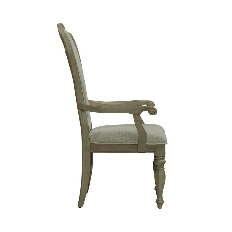 Liberty Furniture Magnolia Manor Splat Back Arm Chair (RTA) - Set of 2 in Weathered Bisque image number 3