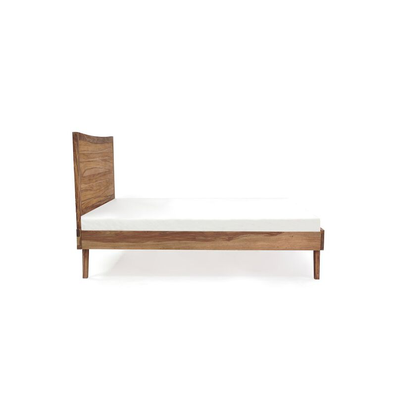 Porter Designs Fusion Solid Sheesham Wood King Bed, Light Brown