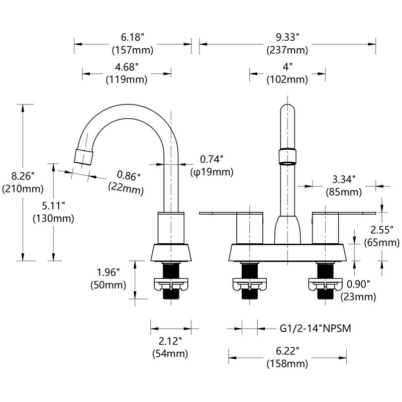 Bathroom Sink Faucet with 2 Handles Brushed Nickel Finish 3-Hole Mount