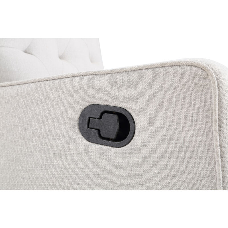 Milah Tufted Swivel Glider Recliner In Light Fabric