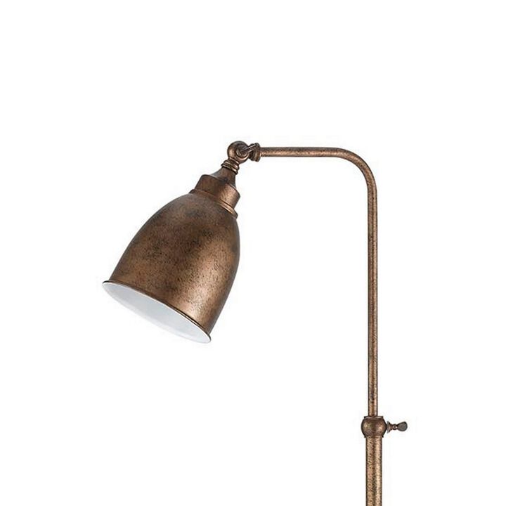 Metal Round 62" Floor Lamp with Adjustable Pole, Bronze-Benzara