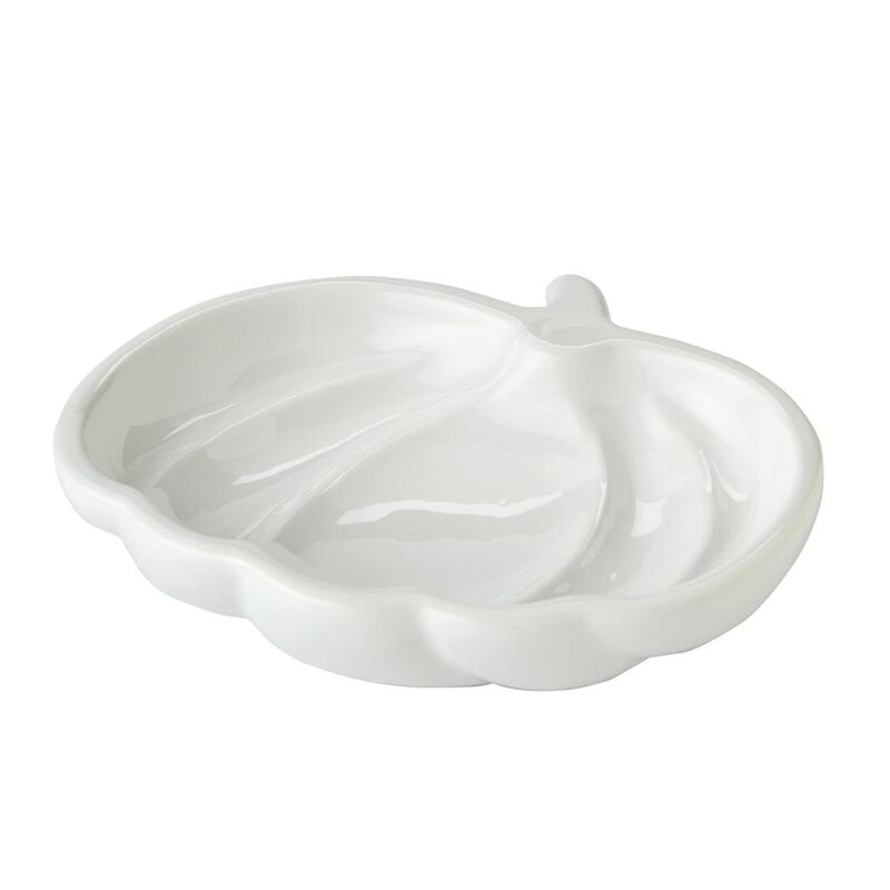 SKL Home Saturday Knight Ltd White Pumpkin Vanity Tray - 1.38x5.12x5.9, White