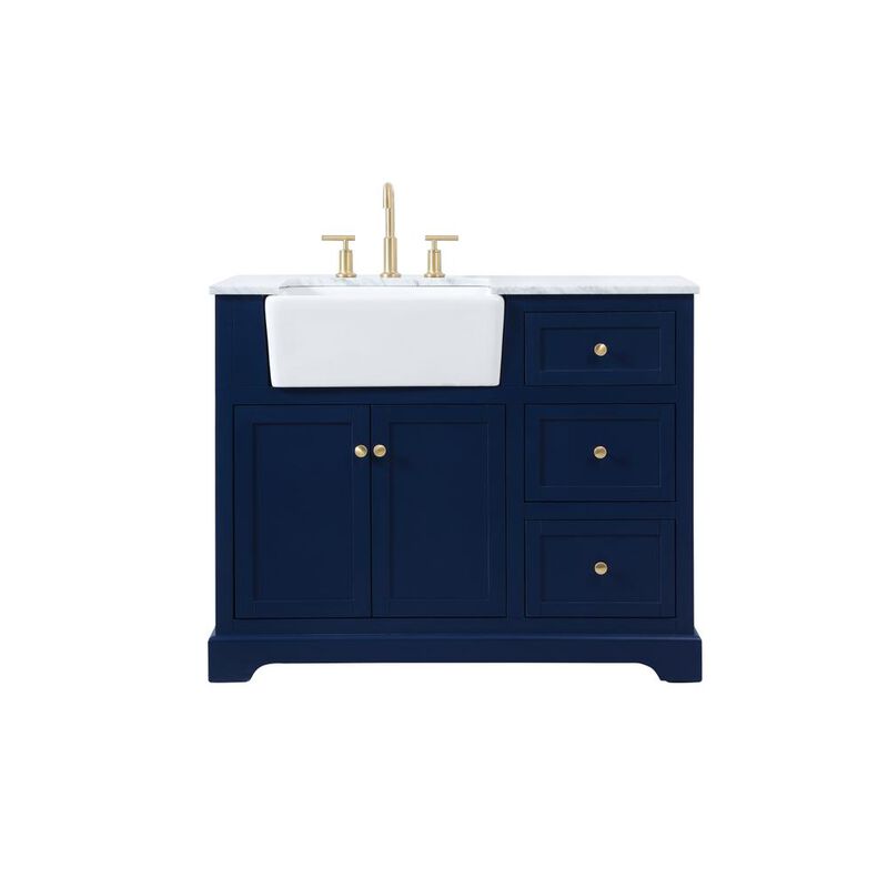 Elegant Kitchen and Bath 42 inch Single bathroom vanity in blue