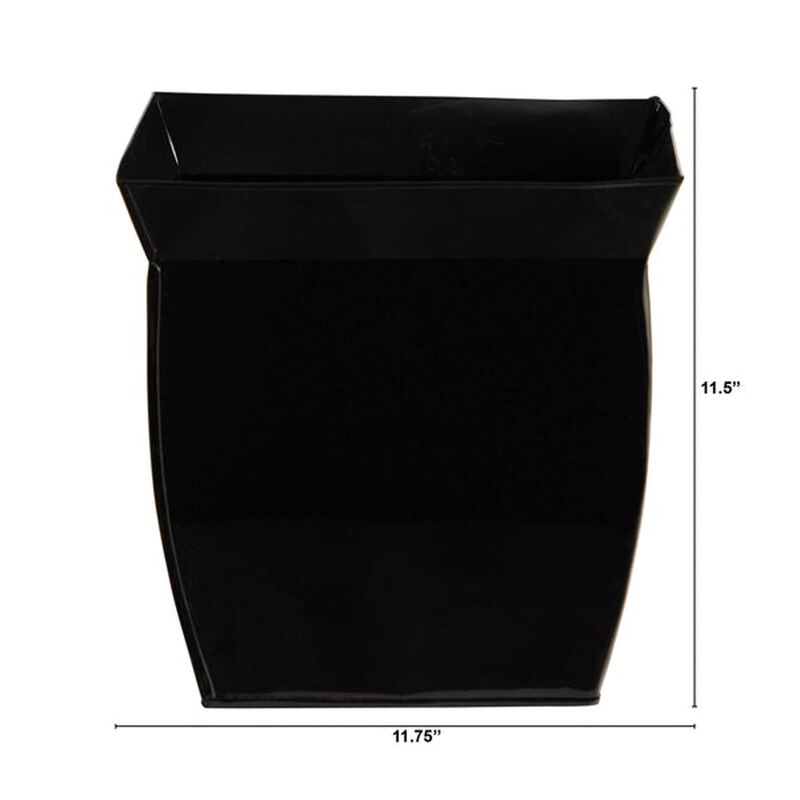 Nearly Natural 11.75-in Fluted Metal Square Planter