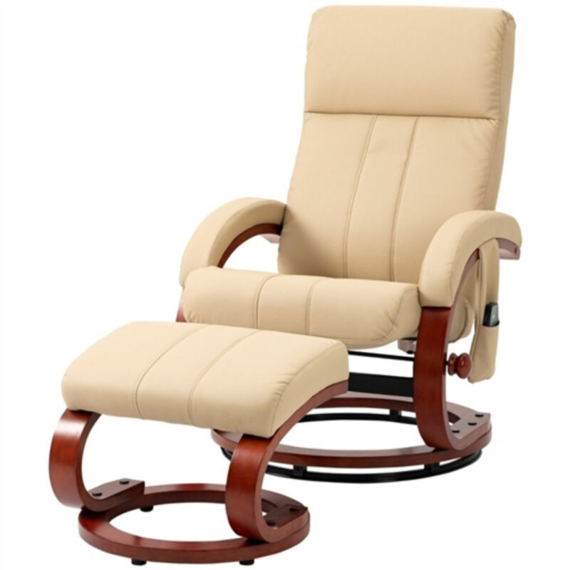 Adjustable Faux Leather Electric Massage Recliner Chair with Ottoman – Remote-Controlled Relaxation