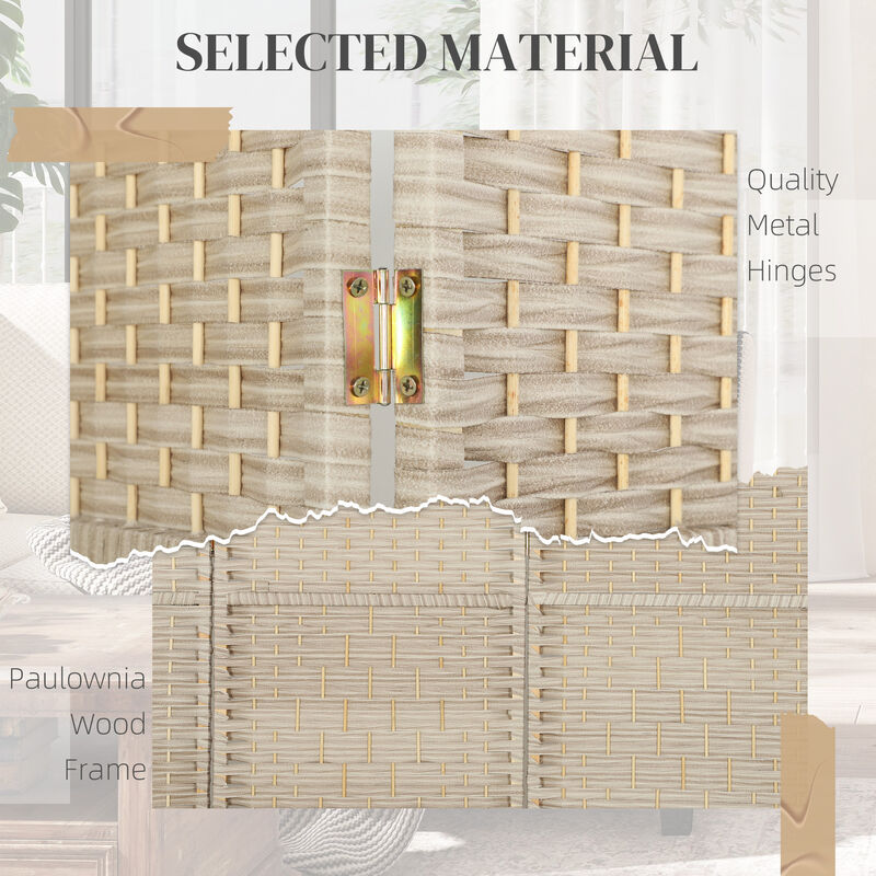 Hivvago 6' Tall Freestanding Wood Privacy Screen with 4 Panels image number 5