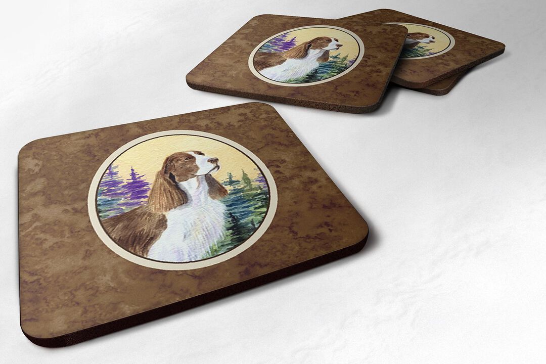Caroline's Treasures SS8105FC Springer Spaniel Foam Coasters (Set of 4), 3.5 H x 3.5 W, Multicolor