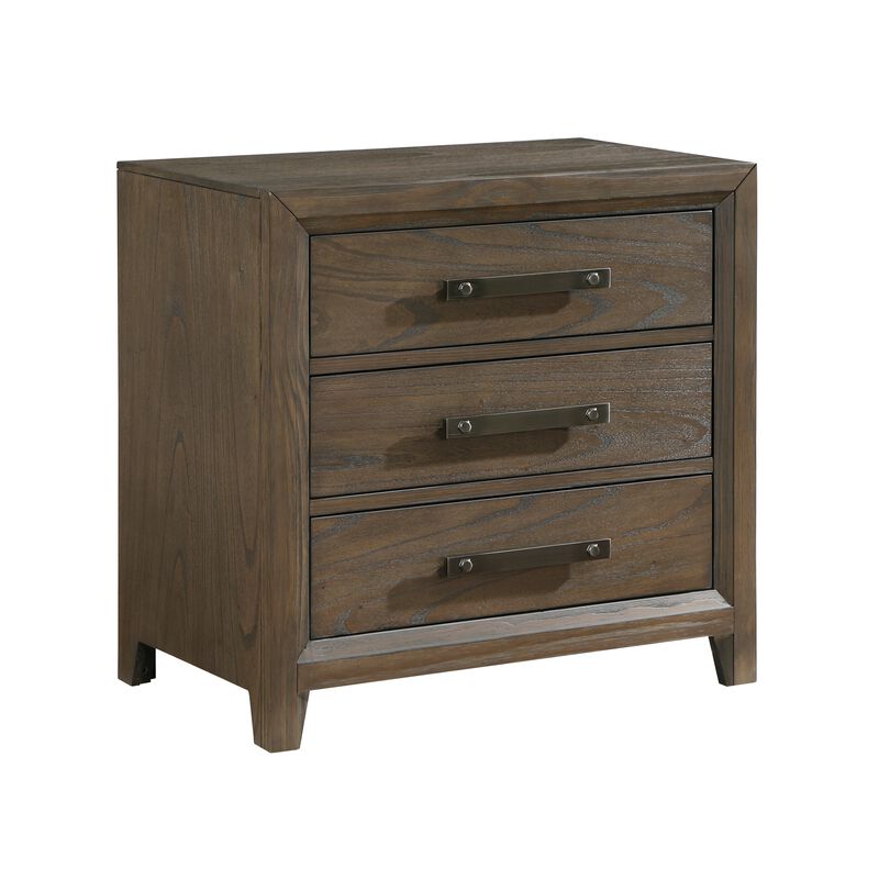 Streamdale Classic Nightstand with Dark Walnut Finish
