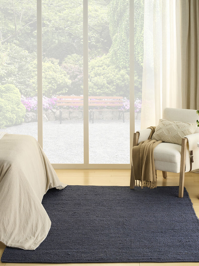 Natural Jute NJT01 Navy 4' x 6' Rug