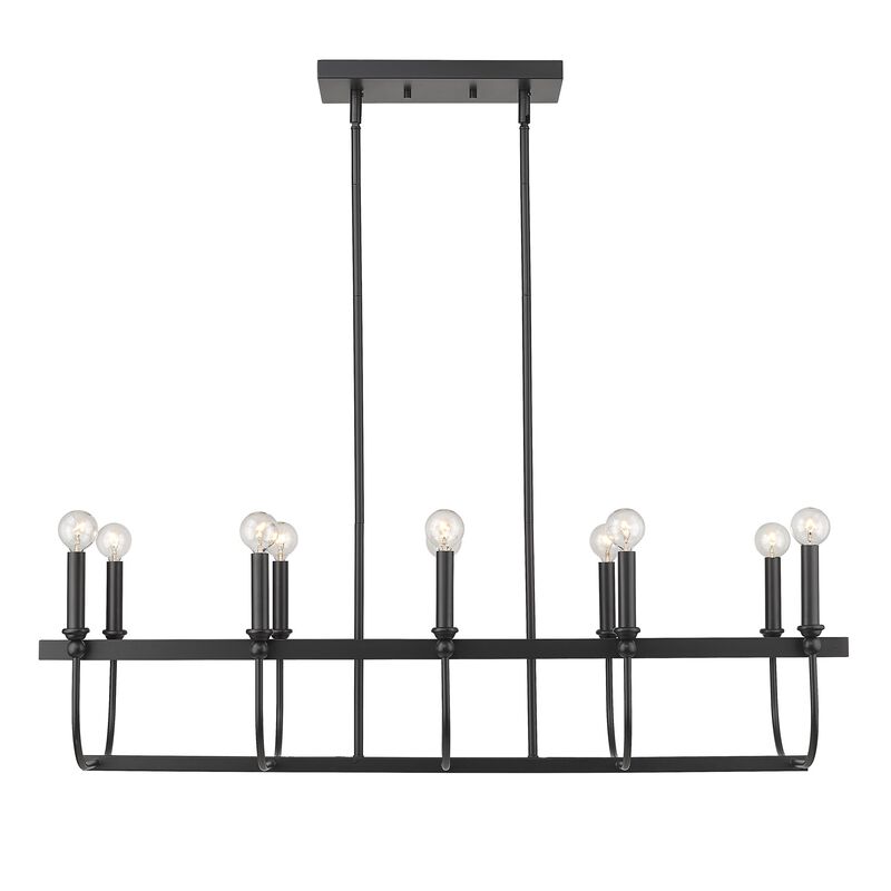 Hivvago Beckett 10-Light Matte Black Island Pendant