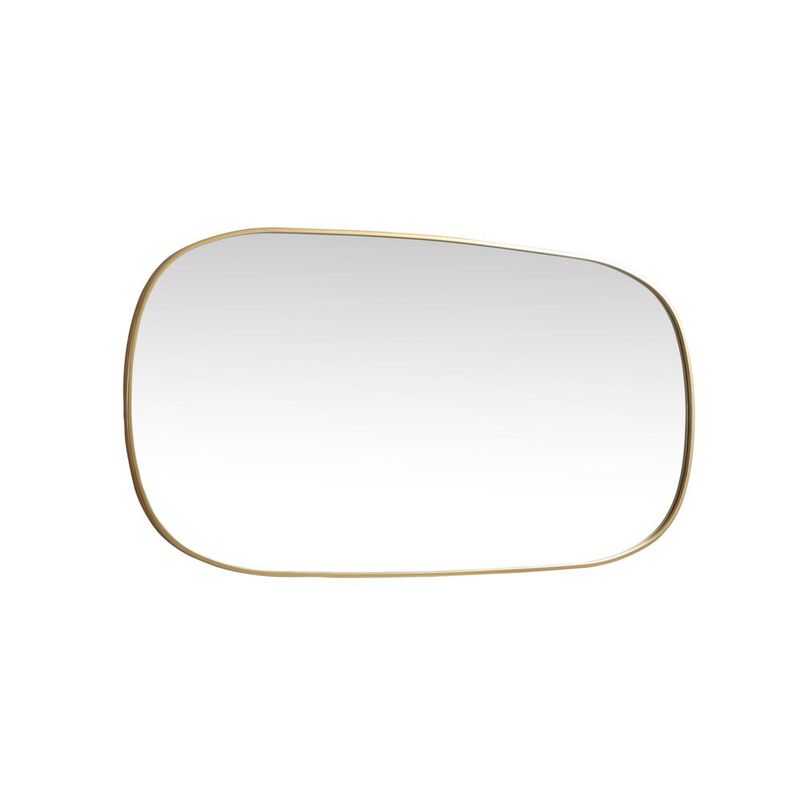 Elegant Decor Metal Frame Oval Mirror 30x60 Inch in Brass