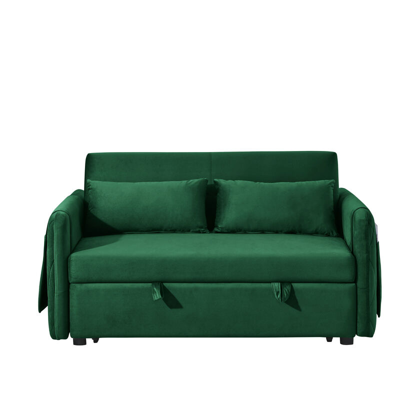 Merax Modern Convertible Sofa Bed with 2 Detachable Arm Pockets image number 0