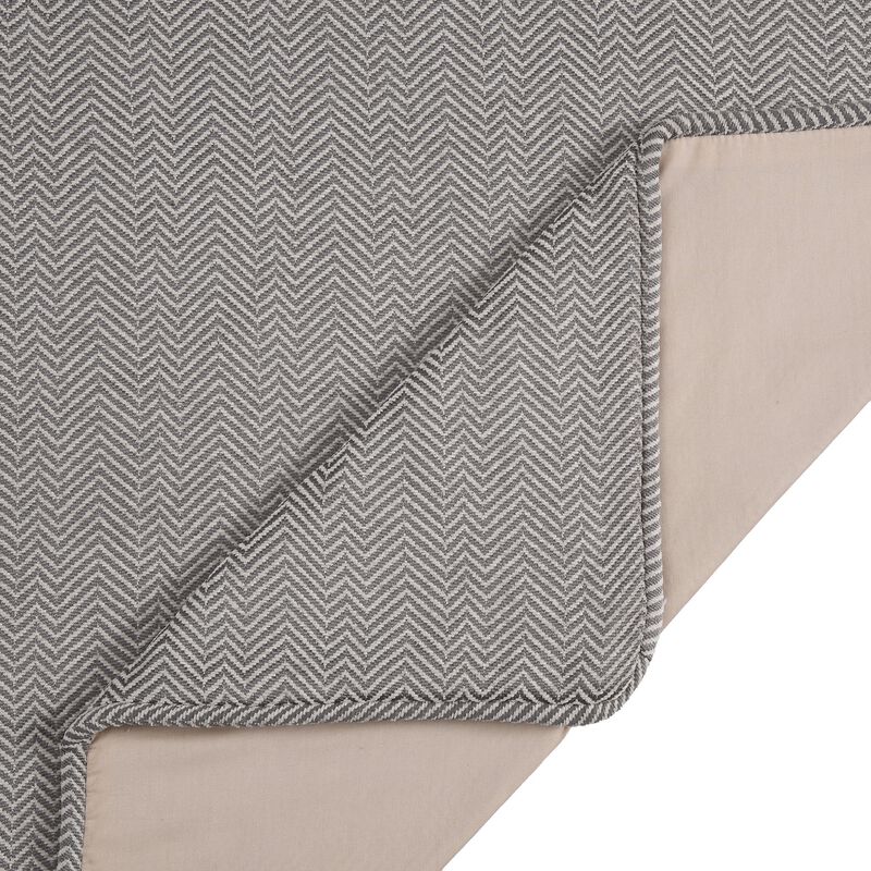 Chenille Herringbone Queen Taupe Duvet Cover Set image number 3