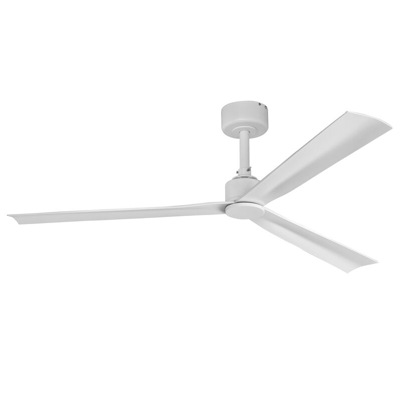 50" Modern White Propeller Remote Control Ceiling Fan without Lights