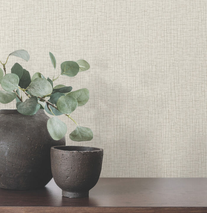 Aden Beige Linear Abstract Wallpaper