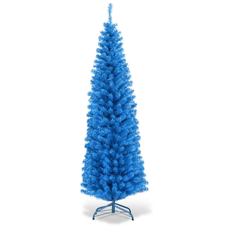 Unlit Artificial Christmas Halloween Pencil Tree with Metal Stand
