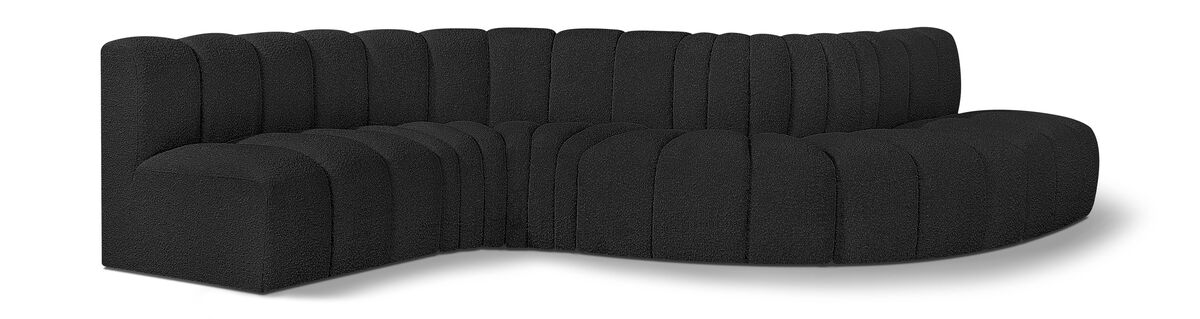 Meridian Furniture Arc Black Boucle Fabric Modular Sofa