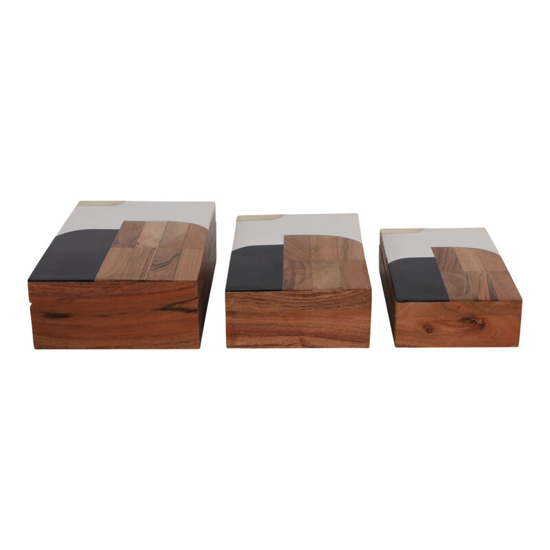 S/3 10/11/12" Mid-century Boxes, Multi image number 2