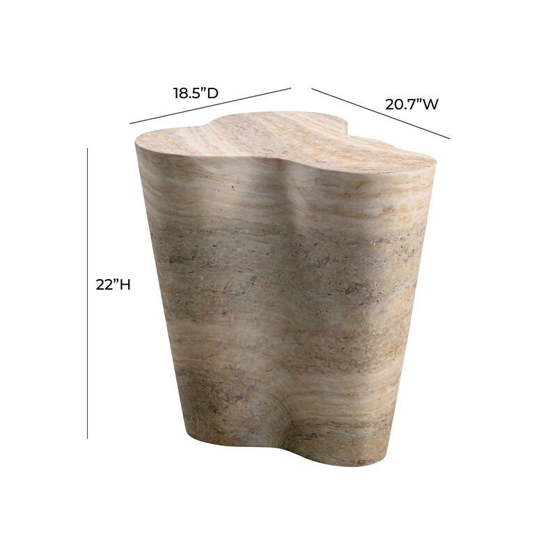 Slab Marble Tall Side Table