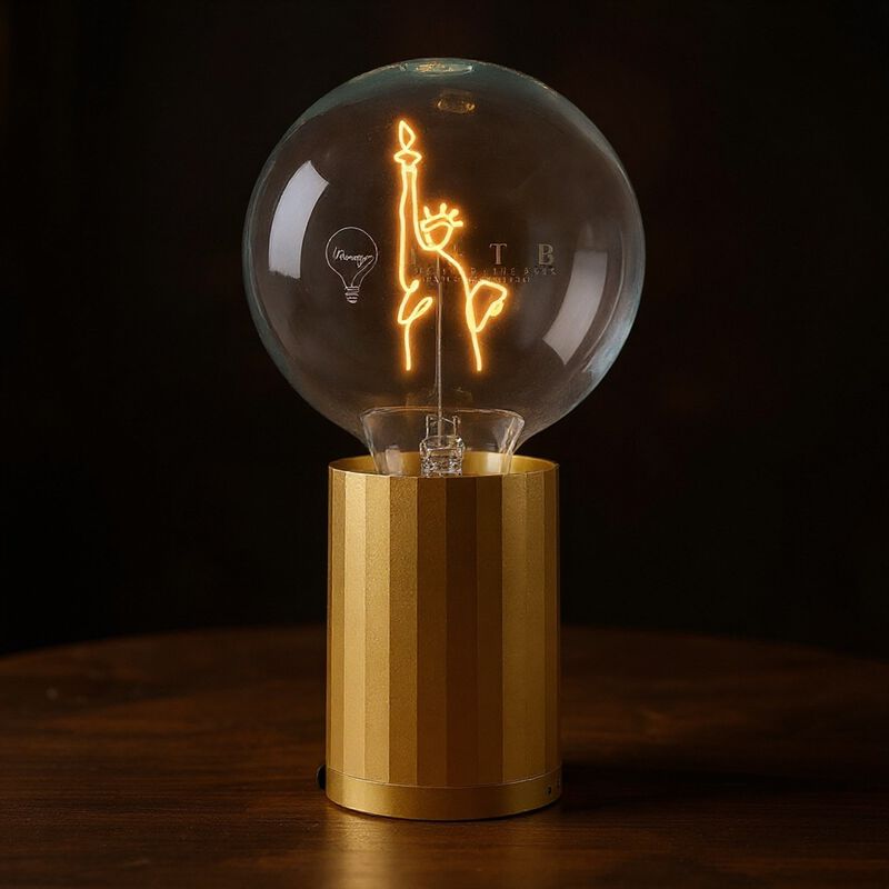 Bulb STATUE OF LIBERTY  Amber with Base Table Lamp PORTABLE Rose Gold image number 2