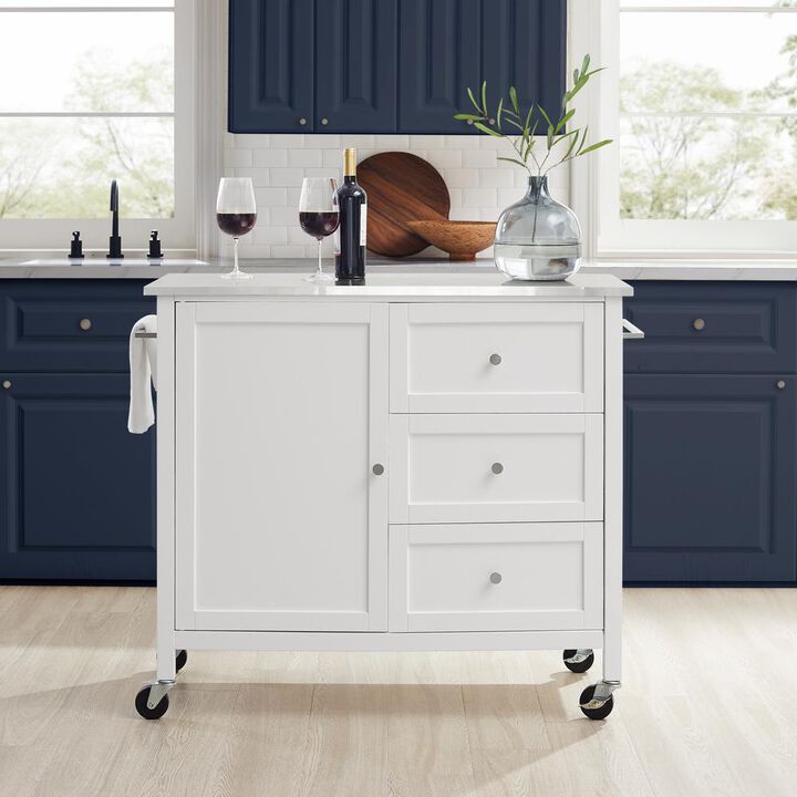 Soren Stainless Steel Top Kitchen Island/Cart