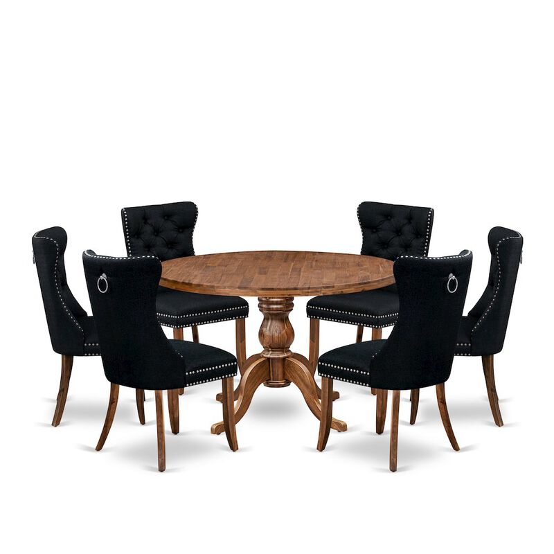 7-Piece Dining Room Set In Black Color