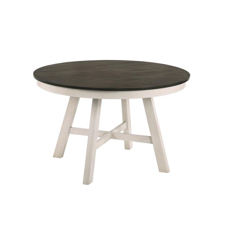 New Classic Furniture Maisie Round Table-White/Brown
