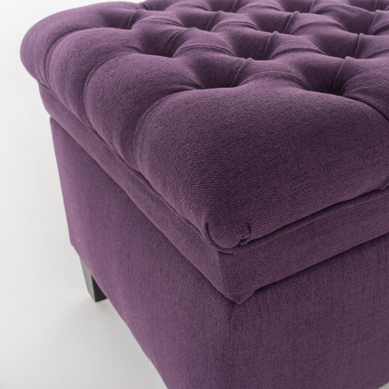 Christopher Knight Home Macaria Contemporary Tufted Fabric Storage Ottoman image number 8