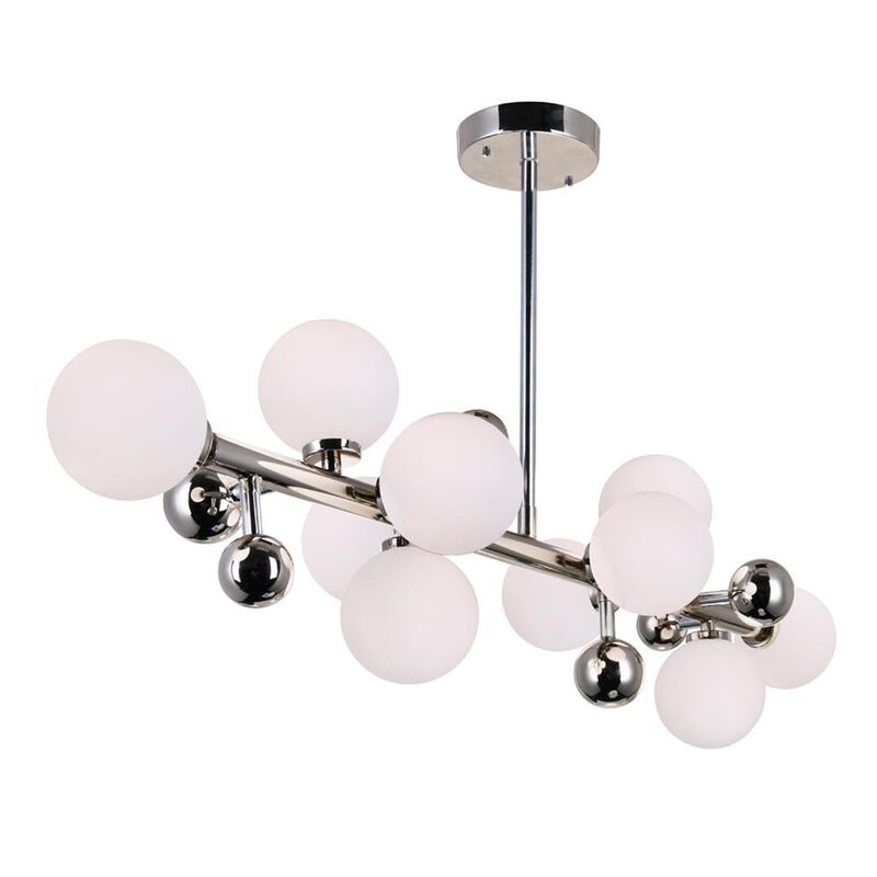 CWI Lighting Element 10 Light Chandelier With Polished Nickel Finish