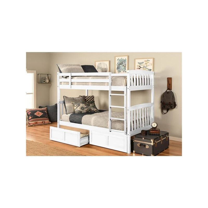 Claire Twin Wood Bunk Bed with Storage - Mattresses Not Included image number 1