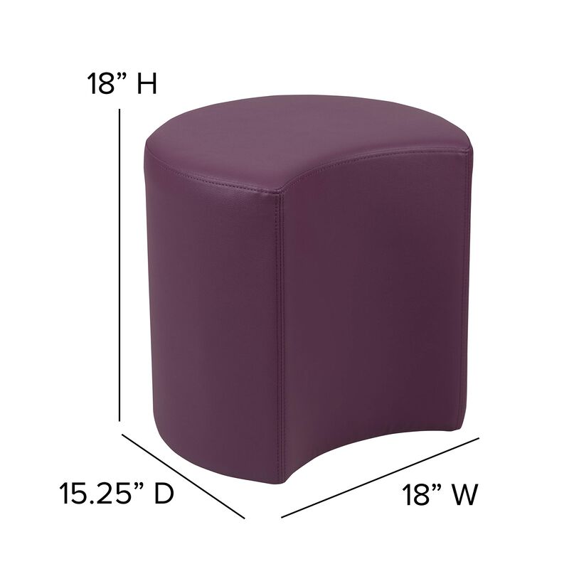 Flash Furniture Nicholas Soft Seating Flexible Moon for Classrooms and Common Spaces - 18" Seat Height (Purple) image number 4