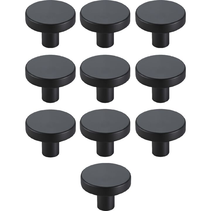 10 Pack Black Cabinet Knobs, Zinc Alloy Mushroom Drawer Pulls with Screws