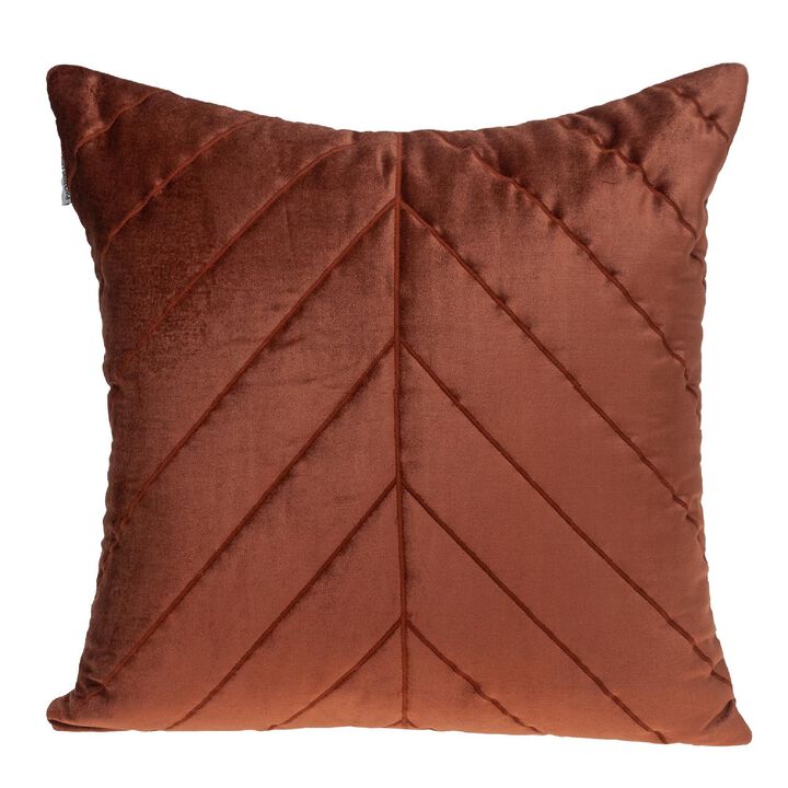 20" Orange Symmetry Stitch Pattern Throw Pillow