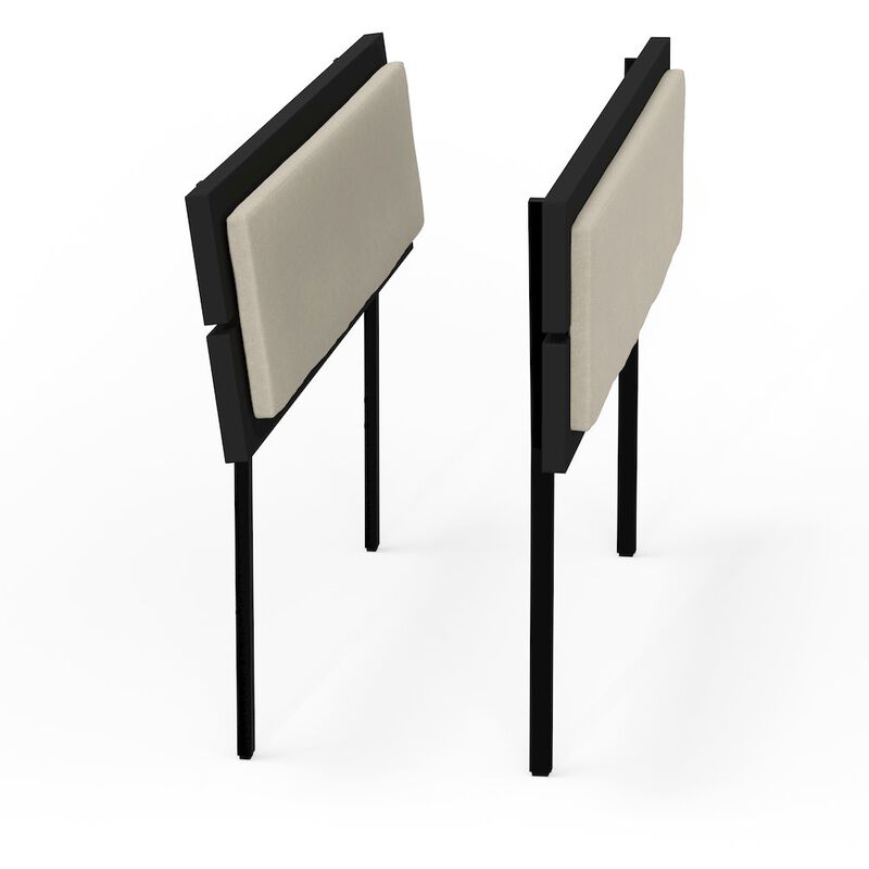 Comfort Pointe Benoni King Wooden Bed with Taupe Cushion Black