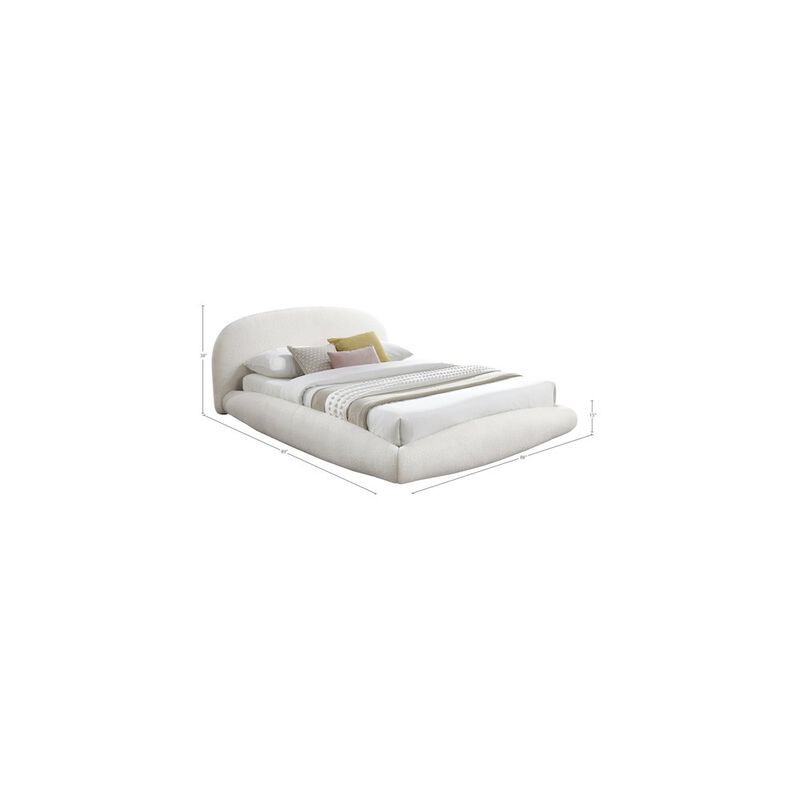 Meridian Furniture Genesis Cream Teddy Fabric King Bed