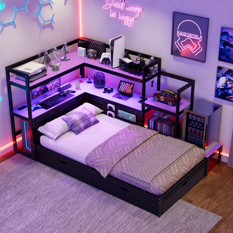 Merax Twin Size Multi-Functional Gaming Daybed image number 3