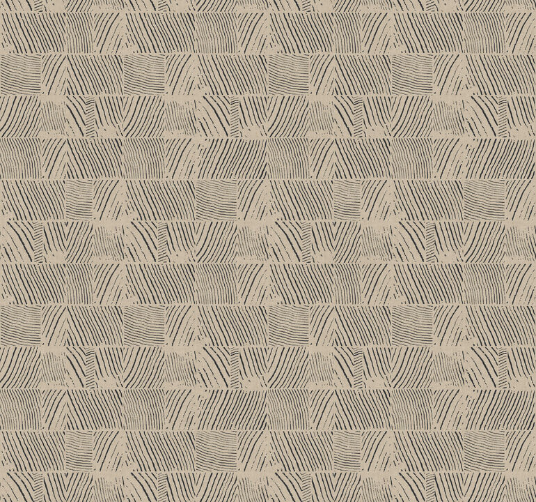 Woodcut Black & Linen Wallpaper