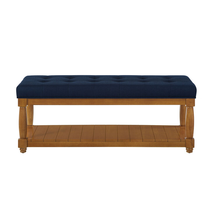 Resort Linen Solid Wood Bench