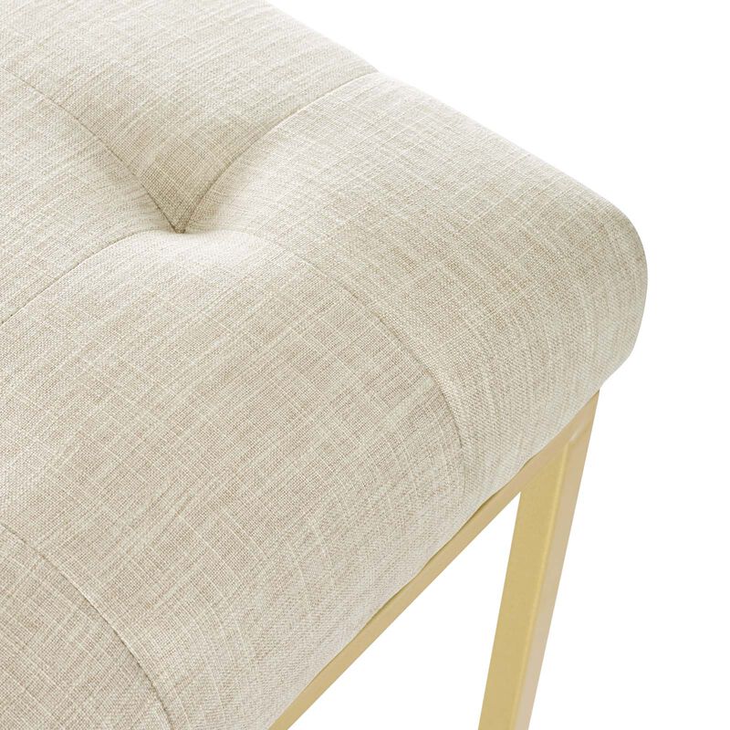Privy Gold Stainless Steel Upholstered Fabric Dining Accent Chair image number 5