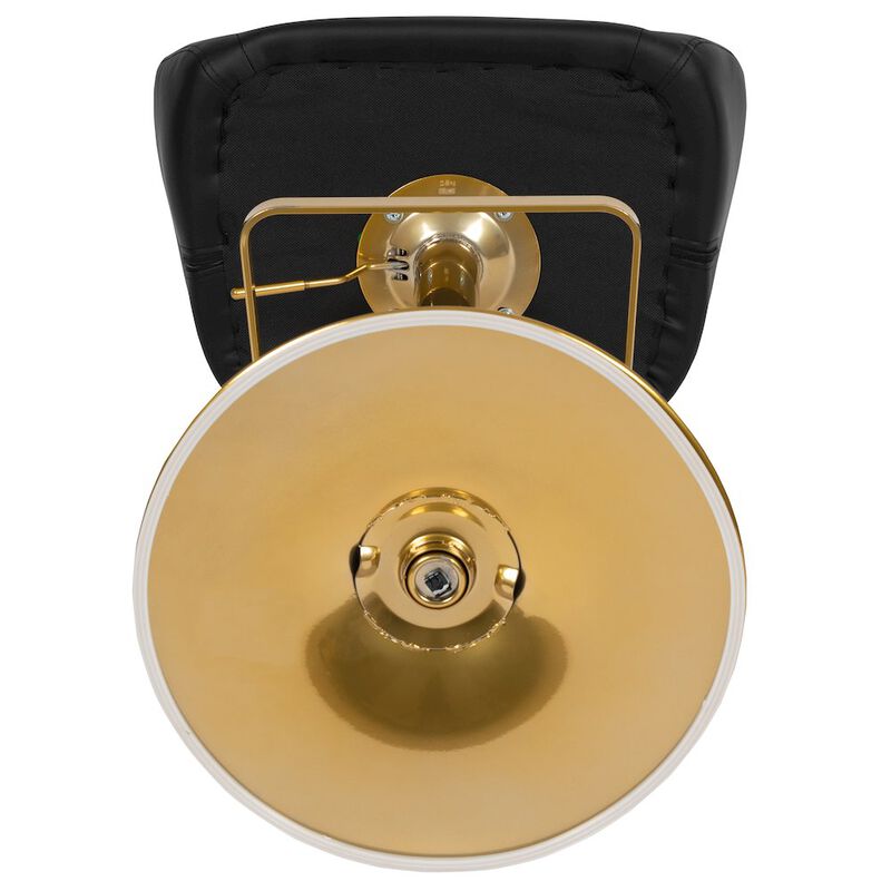 Flash Furniture Black Vinyl Adjustable Height Barstool with Rounded Mid-Back and Gold Base image number 8