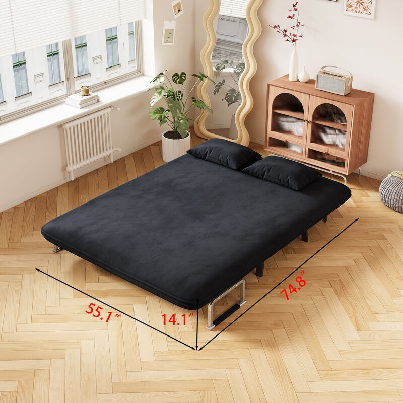 Merax Tri-Fold Sleeper Sofa  Loveseat with Adjustable Backrest