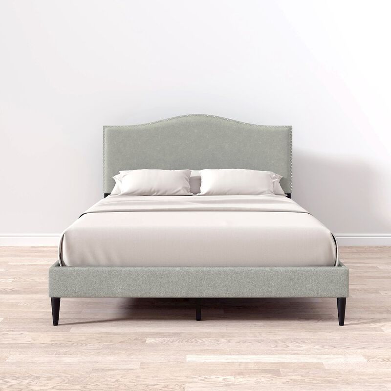 Rize Home Leighford Queen Platform Bed Stone (Light) image number 5