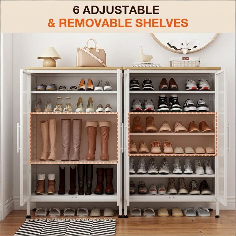 Sturdy Metal Shoe Rack, Adjustable Shelves, Heavy-Duty Storage Organizer Black. image number 2