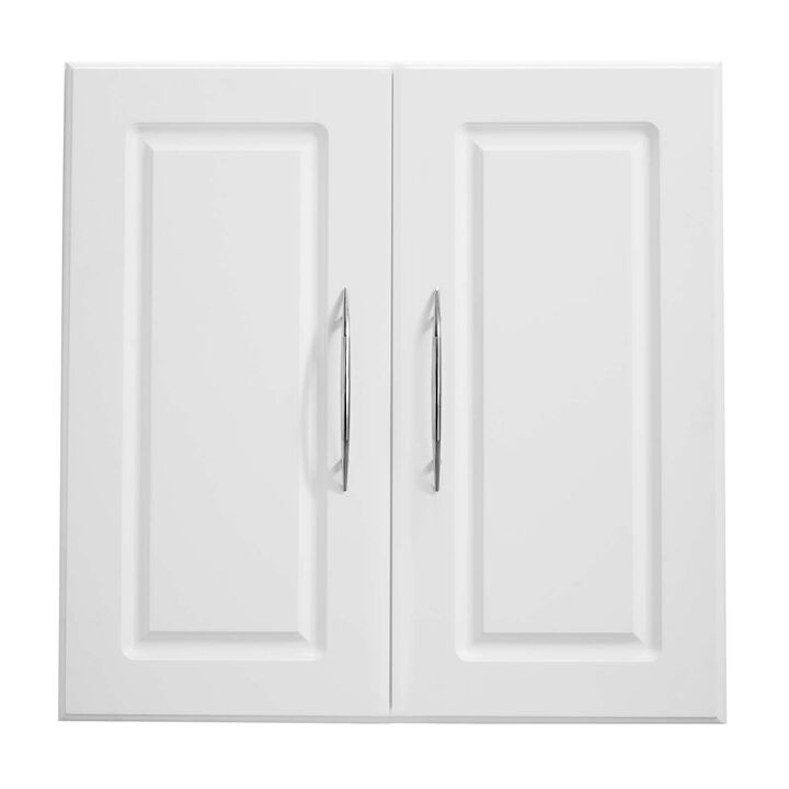 Laundry Room Wall Cabinet 2-Tier with Adjustable Shelf & Doors