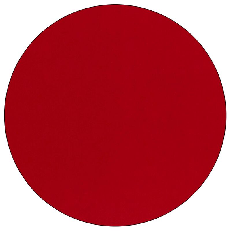 Flash Furniture Wren 48'' Round Red Thermal Laminate Activity Table - Standard Height Adjustable Legs