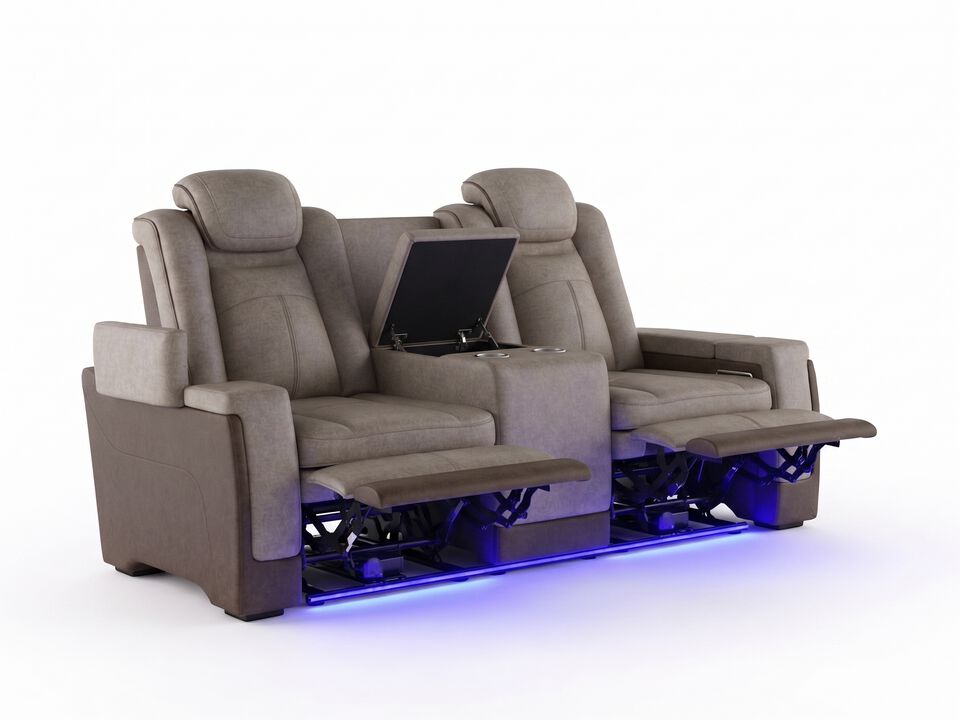 Lantana Power Loveseat in Brown