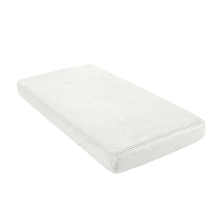 Stripe Soft & Plush Fitted Crib Sheet Gray/White Single 28X52X9