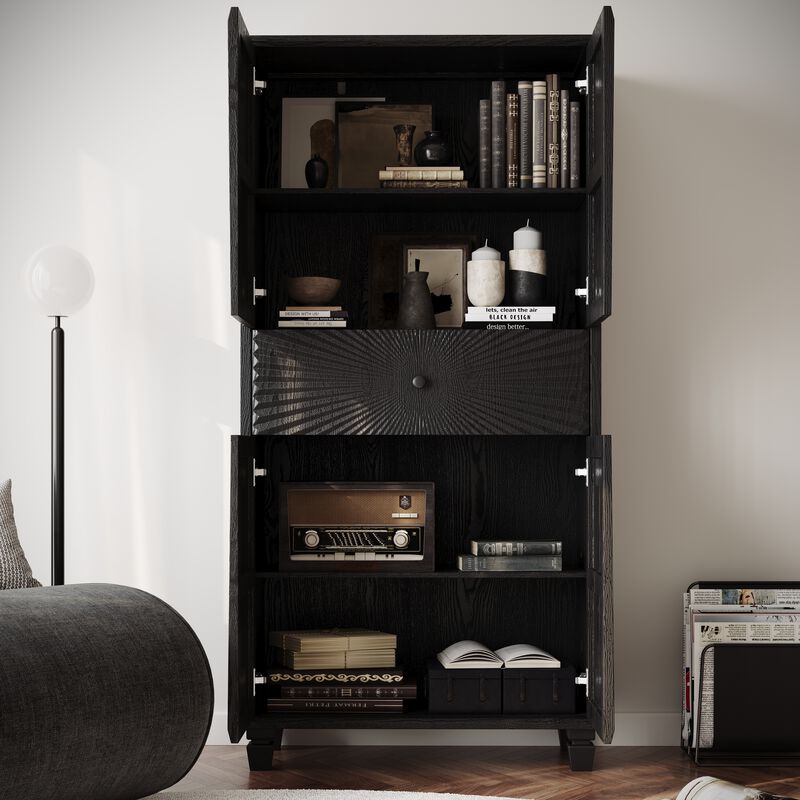 Pusard 64.5'' Tall Accent 4Door Cabinet image number 2