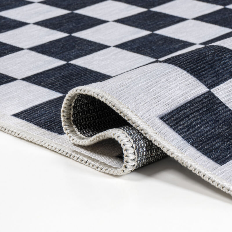 Ainsley Modern Cottage Checkerboard Washable Area Rug